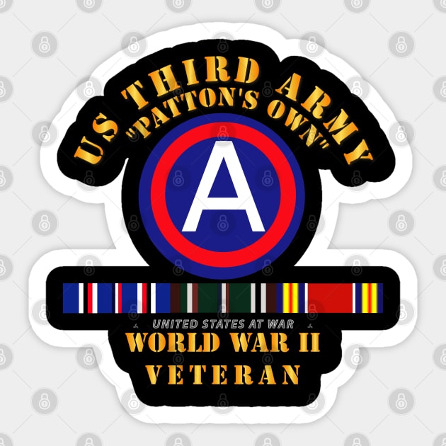 Army - 3rd US Army - WWII w Svc Sticker by twix123844